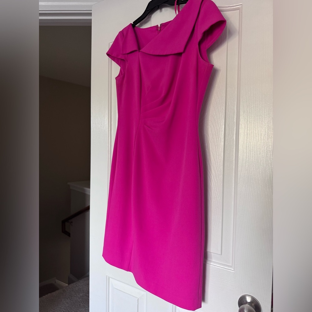 Bright Pink Cap-Sleeve Dress